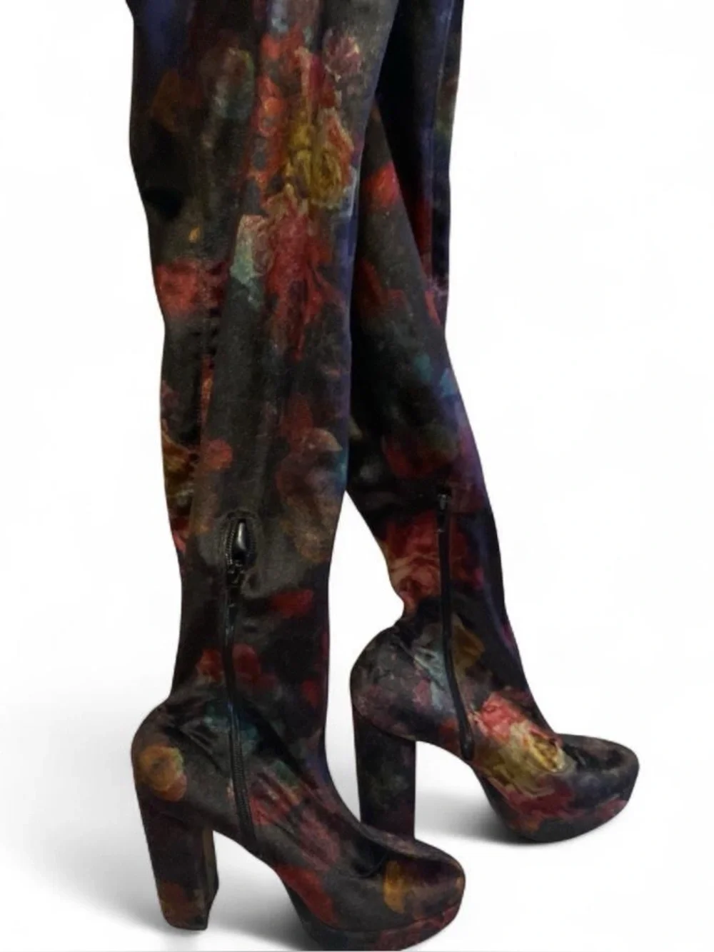 Madden Girl Multicolor Floral Over-the-Knee Platform Boots